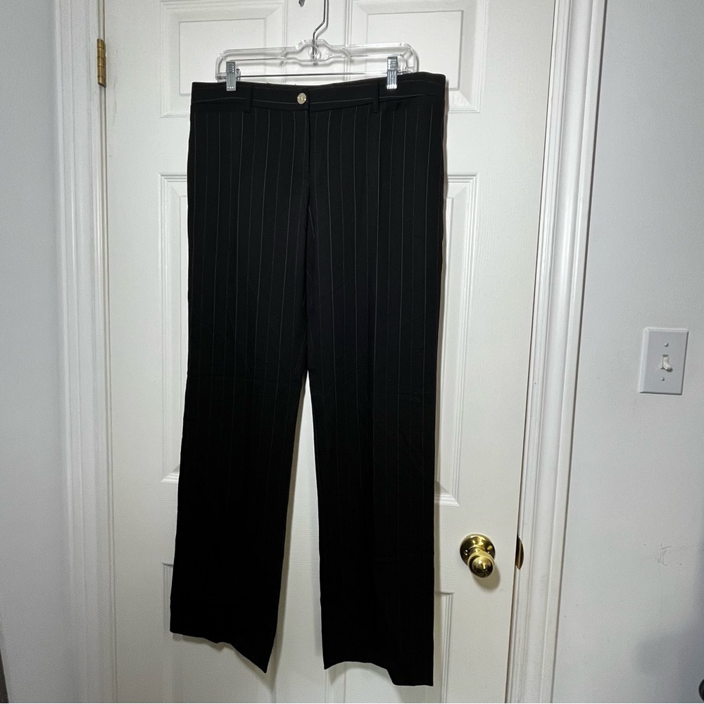 Dolce & Gabbana Vintage Black Striped Women's Trousers Size 48 or US 12